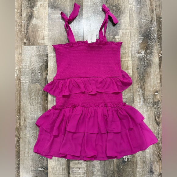 Vibrant Fuchsia Ruffle Mini Dress - Picture 4 of 4